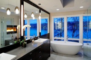 bathroom at night
